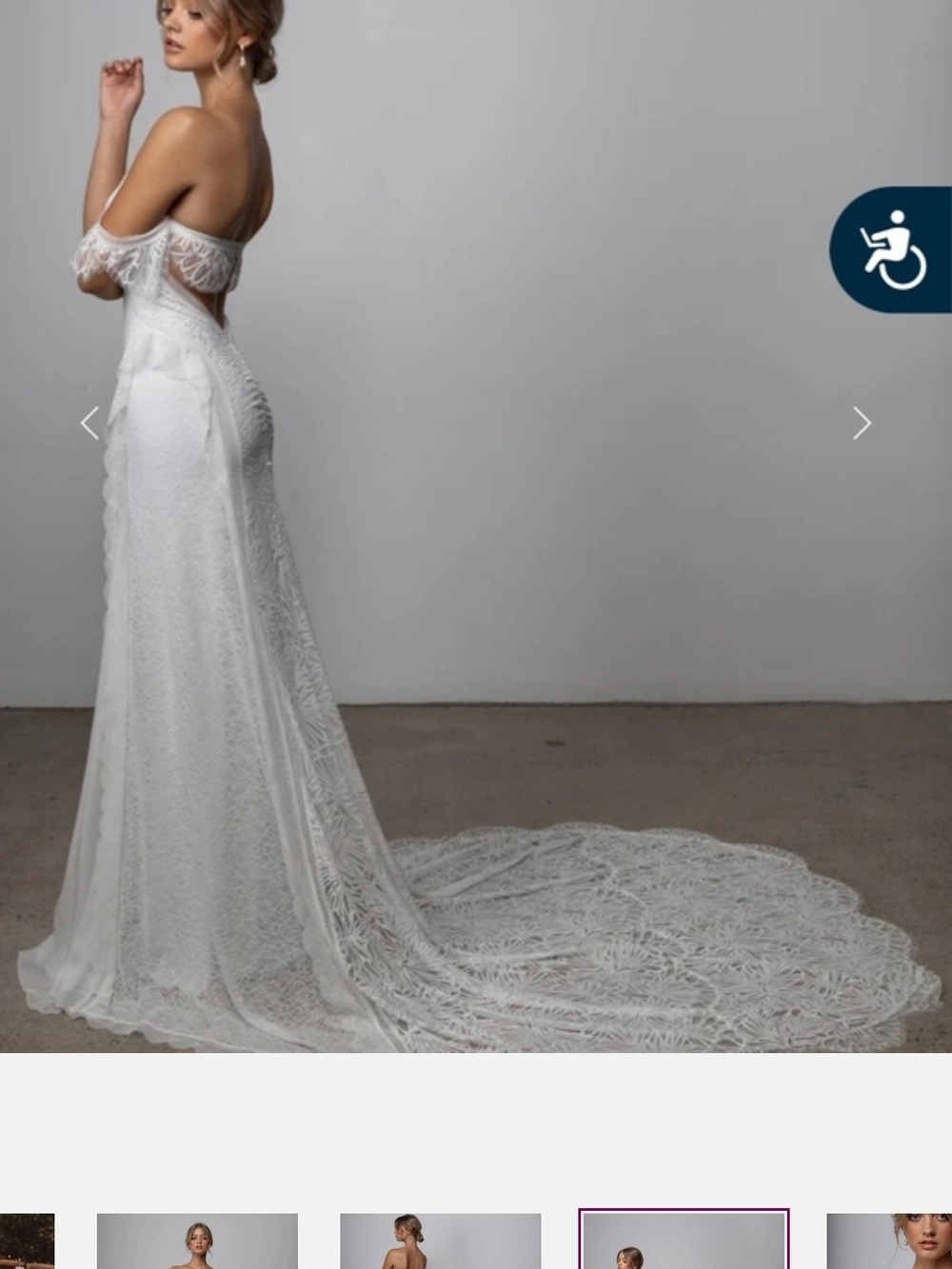 Lace Off-Shoulder Wedding Dress in White Grace Loves Lace Noah